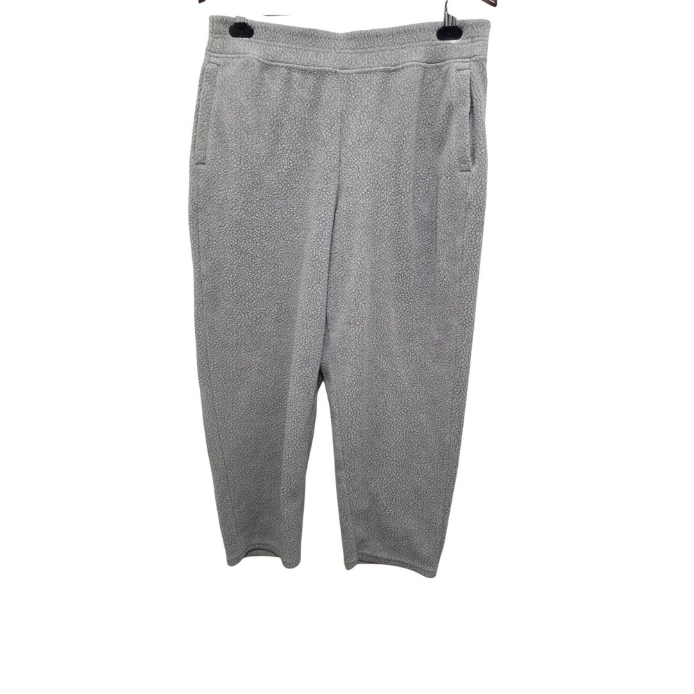 Patagonia Men L Gray Shearling Fleece Cropped Athletic Sweatpants